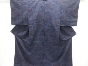 垣根に花模様織り出し本場結城紬80亀甲着物(石下)